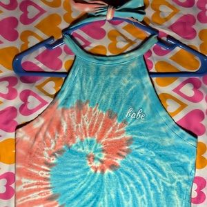 L.A. Hearts ‘babe’ Tie-Dye Halter Top